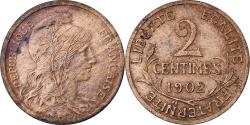 World Coins - France, 2 Centimes, Daniel-Dupuis, 1902, Paris, Bronze,