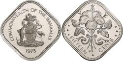 World Coins - Bahamas, Elizabeth II, 15 Cents, 1975, Franklin Mint, Proof, Copper-nickel