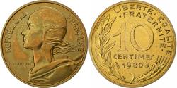 World Coins - France, 10 Centimes, Marianne, 1980, Paris, FDC, Aluminum-Bronze,