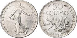 World Coins - France, 50 Centimes, Semeuse, 1908, Silver, , Gadoury:420, KM:854