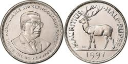 World Coins - Mauritius, 1/2 Rupee, 1997, Nickel plated steel, , KM:54