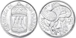 World Coins - Coin, San Marino, 2 Lire, 1973, Rome, , Aluminum, KM:23