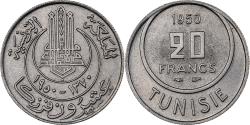 World Coins - Tunisia, Muhammad al-Amin Bey, 20 Francs, 1950, Paris, Copper-nickel,