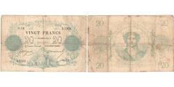 World Coins - France, 20 Francs, Bleu, 1872-11-02, D.1168, VF(20-25)