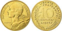 World Coins - France, 10 Centimes, Marianne, 1977, Paris, FDC, Aluminum-Bronze,