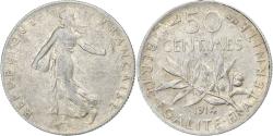 World Coins - France, 50 Centimes, Semeuse, 1914, Paris, Silver, , Gadoury:420