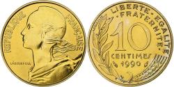 World Coins - France, 10 Centimes, Marianne, 1990, Paris, FDC, Aluminum-Bronze,
