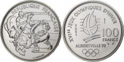 World Coins - France, 100 Francs, 1992 Olympics, Albertville, Hockey, 1991, MDP, ESSAI