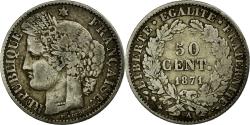 World Coins - Coin, France, Cérès, 50 Centimes, 1871, Paris, , Silver, KM:834.1