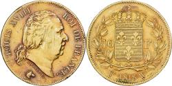 World Coins - France, Louis XVIII, 40 Francs, Louis XVIII, 1818, Lille, Gold,