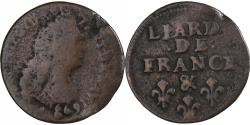 World Coins - France, Louis XIV, Liard, 1699, Aix, Copper,