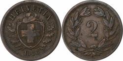 World Coins - Switzerland, 2 Rappen, 1866, Bern, Bronze, , KM:4