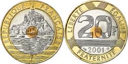 World Coins - Coin, France, Mont Saint Michel, 20 Francs, 2001, BU, , Tri-Metallic