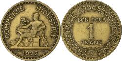 World Coins - France, Franc, Chambre de commerce, 1922, Paris, Aluminum-Bronze,
