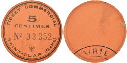 World Coins - Coin, France, Ticket Commercial, Saint-Clar, 5 Centimes, , Cardboard