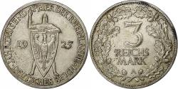 World Coins - Germany, Weimar Republic, 3 Mark, Rhineland, 1925, Berlin, Silver,