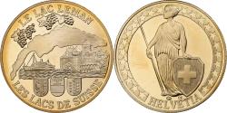 World Coins - Switzerland, Medal, Le Lac Léman, Copper-Nickel Gilt,