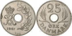World Coins - Denmark, Frederik IX, 25 Öre, 1967, Copenhagen, Copper-nickel,