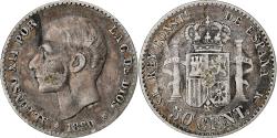World Coins - Spain, Alfonso XII, 50 Centimos, 1880, Madrid, Bronze, , KM:685