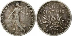 World Coins - France, Semeuse, 50 Centimes, 1904, Paris, , Silver, KM:854