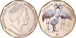 World Coins - Coin, BRITISH VIRGIN ISLANDS, 1 Dollar, 2019, Coloured Chilean Flamingos)FDC