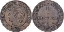 World Coins - France, Centime, Cérès, 1874, Paris, Bronze, , Gadoury:88, KM:826.1