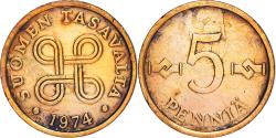 World Coins - Coin, Finland, 5 Pennia, 1974, , Copper, KM:45