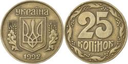 World Coins - Ukraine, 25 Kopiyok, 1992, Kyiv, Aluminum-Bronze, , KM:2.2