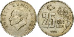 World Coins - Turkey, 25000 Lira, 25 Bin Lira, 1997, Copper-Nickel-Zinc, , KM:1041