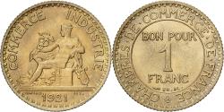 World Coins - France, 1 Franc, Chambre de commerce, 1921, Paris, Cupro-Aluminium,