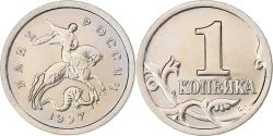 World Coins - Russia, Kopek, 1997, Saint Petersburg, Copper-Nickel Plated Steel,