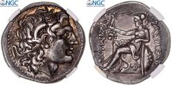 Ancient Coins - Thrace, Lysimachos, Tetradrachm, 297-281 BC, Lysimacheia, Silver, NGC, Ch VF