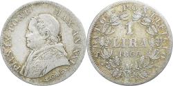 World Coins - ITALIAN STATES, PAPAL STATES, Pius IX, Lira, 1866, Rome, Silver,