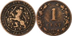 World Coins - Netherlands, William III, Cent, 1883, Utrecht, Copper,