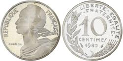 World Coins - France, 10 Centimes, Marianne, 1982, Monnaie de Paris, Proof, Piéfort, Silver