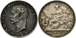 World Coins - Coin, Greece, George I, Drachma, 1911, , Silver, KM:60