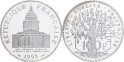 World Coins - France, 100 Francs, Panthéon, 1993, MDP, Proof, Silver,