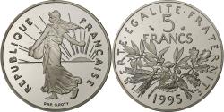 World Coins - France, 5 Francs, Semeuse, 1995, Paris, Proof, Nickel Clad Copper-Nickel