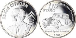 World Coins - France, 1-1/2 Euro, André Citriën, 2008, Paris, Proof, , Silver