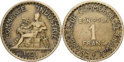World Coins - France, Chambre de commerce, Franc, 1921, Paris, , Aluminum-Bronze
