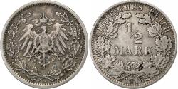 World Coins - GERMANY - EMPIRE, 1/2 Mark, 1918, Berlin, Silver, , KM:17