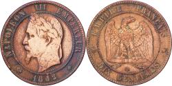 World Coins - France, Napoleon III, 10 Centimes, 1862, Strasbourg, Bronze,