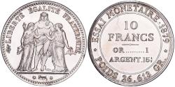 World Coins - France, 10 Francs, Hercule, 1879, Paris, Pattern, Proof, Gold & Silver,