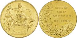 World Coins - France, Medal, Offert par la Dépêche de Lyon, Gilt Bronze,