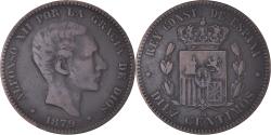 World Coins - Coin, Spain, Alfonso XII, 10 Centimos, 1879, Madrid, , Bronze, KM:675