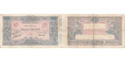 World Coins - France, 1000 Francs, Bleu et Rose, 1925, X.2000, VF(20-25), Fayette:36.41