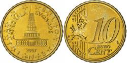 World Coins - Slovenia, 10 Euro Cent, BU, 2007, Vantaa, Nordic gold,