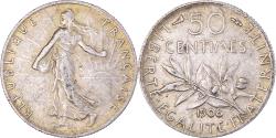 World Coins - Coin, France, Semeuse, 50 Centimes, 1908, Paris, , Silver, KM:854