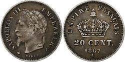 World Coins - France, 20 Centimes, Napoléon III, 1867, Paris, Silver, , Gadoury:309
