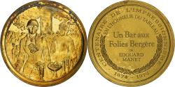 World Coins - France, Medal, Un bar aux Folies Bergère, Edouard Manet, Vermeil,